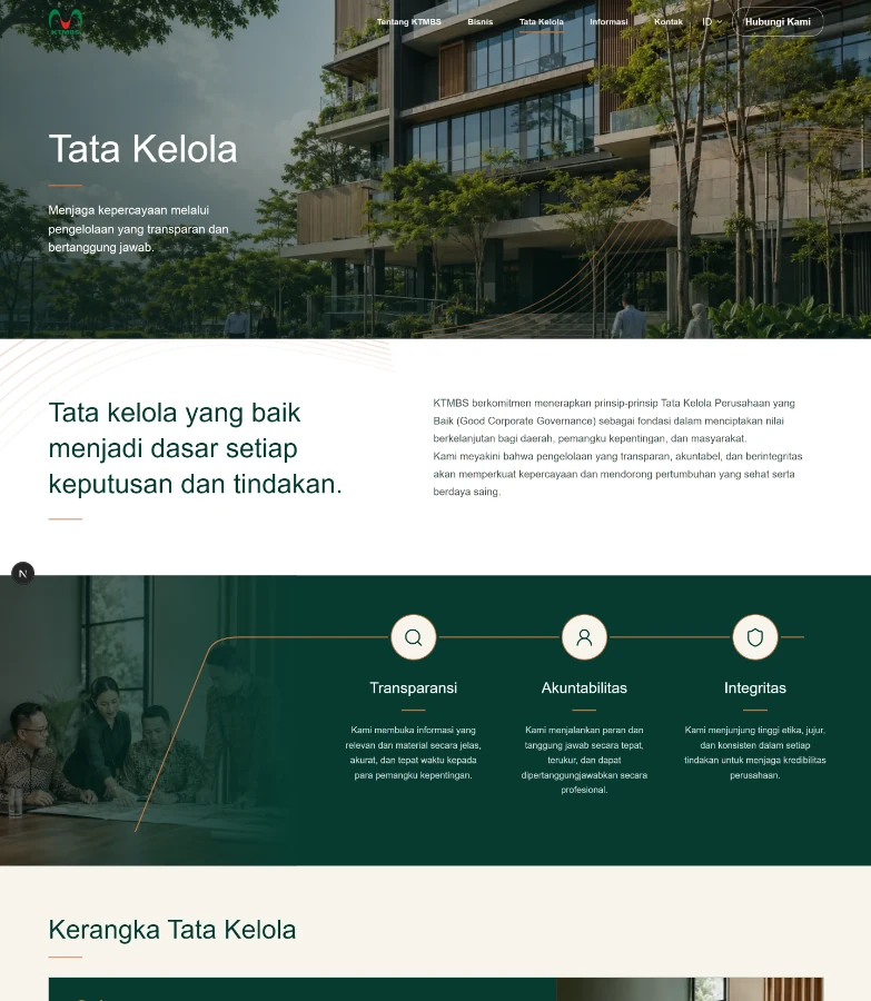 KTMBS corporate website governance interface